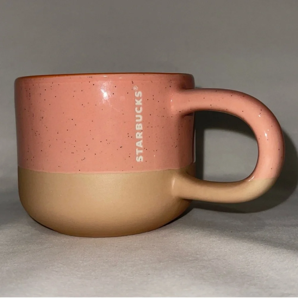 Starbucks 2018 Two-Toned Speckled Pink Terracotta Long Handle Mug